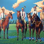 JOAQUIN VALDEZ MACHER -Coronado Polo Players_Acrylics on canvas_48x36